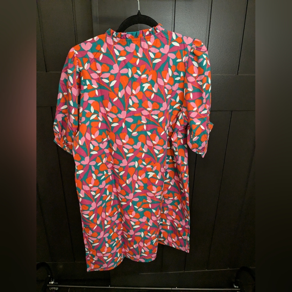 Colorful Leaf Pattern Mini Dress - Picture 5 of 5